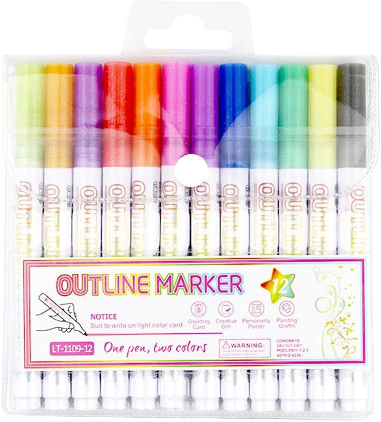 SET OD 12 OUTLINE SHIMMER MARKERA