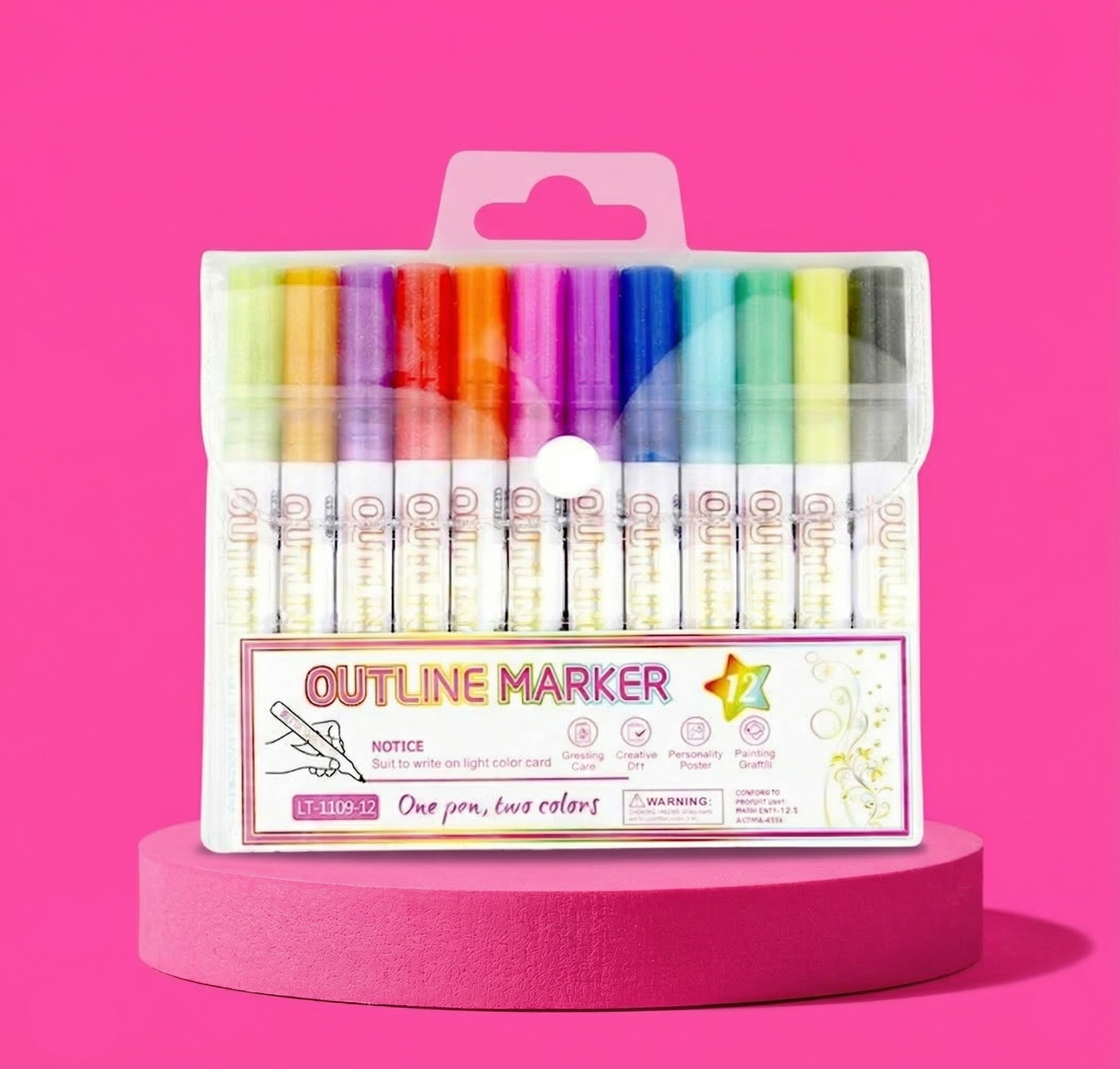 SET OD 12 OUTLINE SHIMMER MARKERA