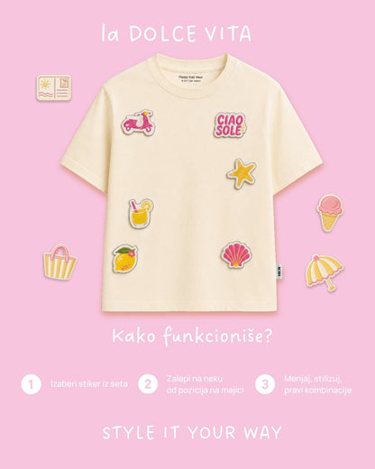 MAJICA SA STIKERIMA -  La Dolce Vita Girls Edition