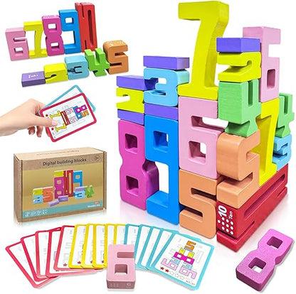 MONTESSORI DRVENI SET SA BROJEVIMA I IZAZOVIMA