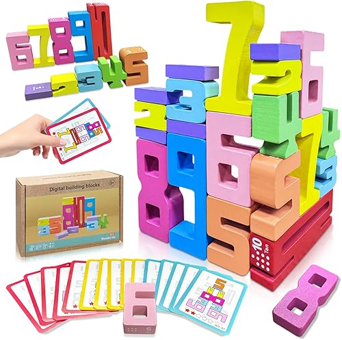 MONTESSORI DRVENI SET SA BROJEVIMA I IZAZOVIMA